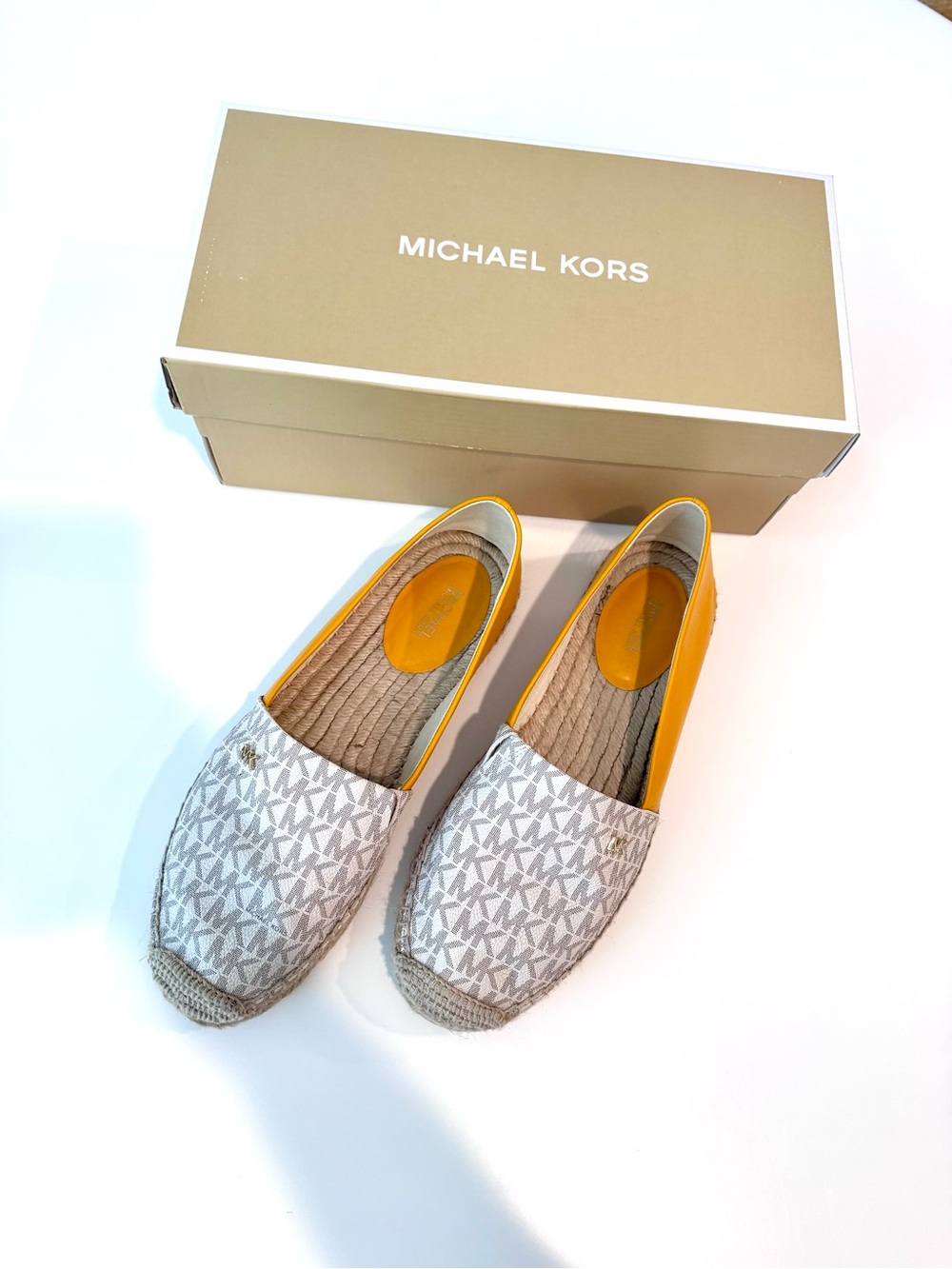 Michael Kors Women's MK Logo Espadrille Slip-Ons in Yellow Size 9M
